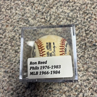 Ron Reed Autographed Baseball With Case, Phillies  - Image 1 of 4