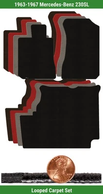 Juego de alfombrillas clásicas personalizadas para Mercedes 230SL '63-67 (3 piezas) #XGB Foto 1 de 4