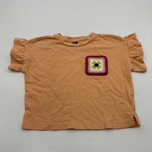 Old Navy T-Shirt Youth Girl 4T Orange Embroidered ..#26747 - Picture 1 of 8