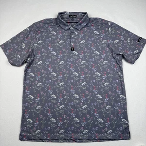 Camisa Polo Bad Birdie Para Hombres 2XL Gris Floral Golf Rendimiento Elastizada Manga Corta - Imagen 1 de 6