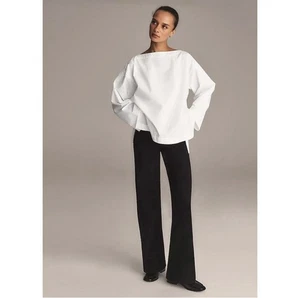 Neu mit Etikett J. Crew Large Ciel Top Bluse Langarm Baumwolle Popeline weiß - Bild 1 von 4