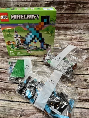 Incomplete LEGO MINECRAFT Set 21244 The Sword Outpost - 2 Unopened Bags / 1 Open - Image 1 of 4