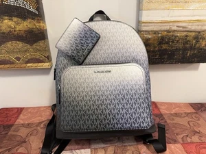Mochila y billetera Michael Kors Cooper Ombré Signature Logo en COMBO NEGRO NUEVO CON ETIQUETAS - Imagen 1 de 8