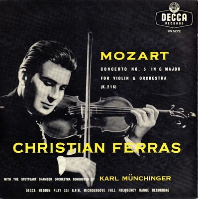 Mozart - Concerto No 3 In G Major (Christian Ferras), 1957 Aus LP, 10in - Image 1 of 4