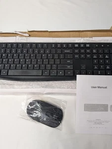 Kabellose Tastatur mit Maus Combo Set für PC Laptop - Schwarz PC230A Neu im Karton - Bild 1 von 6