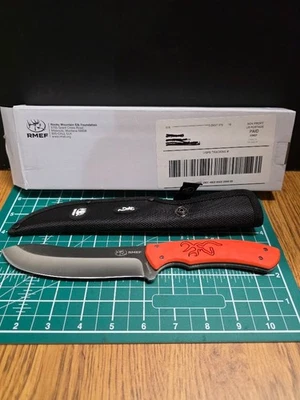CUCHILLO DE CAZA RMEF BROWNING HOJA FIJA CON VAINA, FUNDA ¡¡NUEVO!! Modelo 0447R Foto 1 de 4