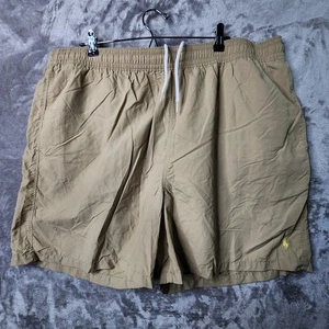 Polo Ralph Lauren Swim Trunks 3XB Big Khaki Pony Logo Drawstring Mesh-Lined - Picture 1 of 7