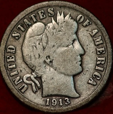 1913 Philadelphia Mint Silver Barber Dime - Image 1 of 2