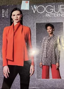 Vogue V1727 Misses 16 to 24 Asymmetrical Blouse Top Uncut Sewing Pattern - Picture 1 of 2
