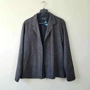 Lafayette 148 Damen Gr. 8 Vorne offen Tweed Blazer Anthrazit Grau 100% Wolle Neu - Bild 1 von 5