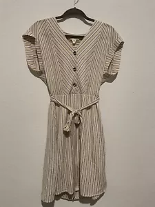 Abito da donna Monteau Los Angelas con bottoni midi misto lino casual taglia large - Foto 1 di 6