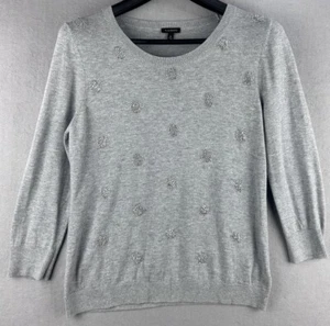 Talbots Women's Sweater Size Medium Beaded Polka Dot Knit 3/4 Sleeve Minimilist - Picture 1 of 9
