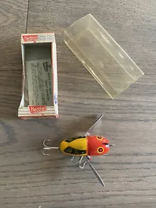 Esca da pesca in legno vintage Heddon Crazy Crawler 9120 YRH Topwater/Con scatola e carta - Foto 1 di 7