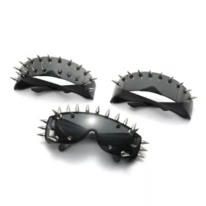 Occhiali da sole moto biker borchie metallo neri cool rock punk spike - Foto 1 di 13