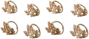Eight Harvest Acorn Brass Napkin Rings in Bronze