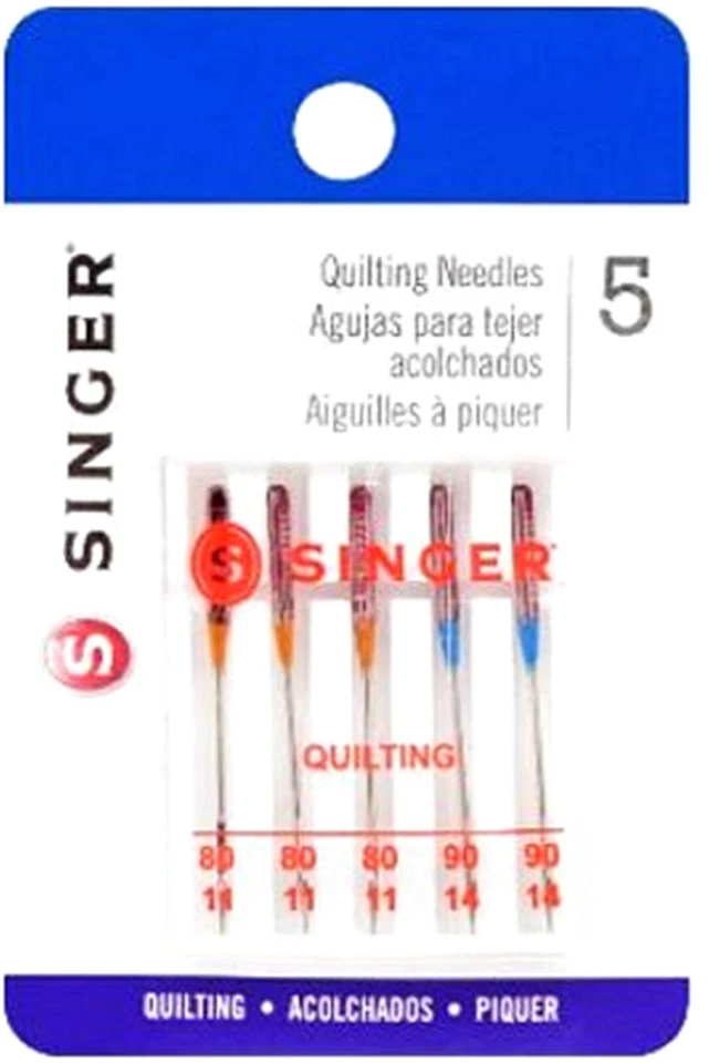 AGUJAS PARA MÁQUINA DE COSER CASERA ACOLCHADO CANTANTE TAMAÑO 80/11 Y 90/14 Parte# S44729 Foto 1 de 1