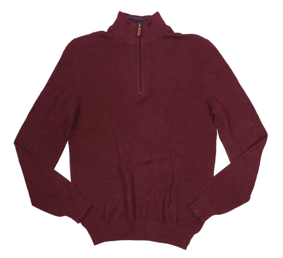 Suéter para hombre Club Room 1/4 cremallera tejido texturizado 100 % algodón nuevo con etiquetas Foto 1 de 1