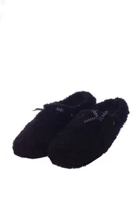 Mujer Negro Suave Sin Cordones Zapatos Casa Pantuflas S M L XL 5 6 7 8 9 10 11 12 NUEVOS - Imagen 1 de 2