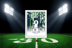 SEATTLE SEAHAWKS Lumen Field Stadium Location Map NFL Stadium Art Decor - Picture 1 of 6