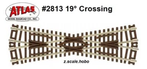 Atlas 2813 Z Scale 19-Degree Crossing Track Section *NEW  - Picture 1 of 3