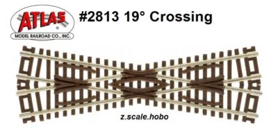 Atlas 2813 Z Scale 19-Degree Crossing Track Section *NEW  - Image 1 of 3