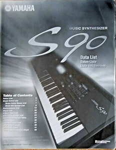 Yamaha S90 Music Synthesizer Workstation Keyboard Original Data List Manual # 2 - Picture 1 of 1
