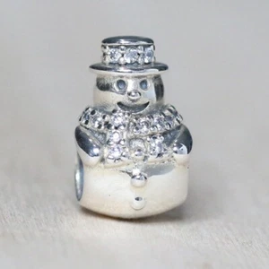 Neu Original Pandora Charm Schneemann Bead 792001CZ mit Etikett & Wildlederbeutel - Bild 1 von 6