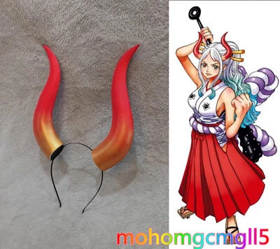 Japan Anime Yamato Cosplay red Horn Headwear Girls Roleplay Hairband Prop EVA - Image 1 of 3