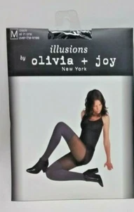 1x Olivia + Joy New York Women's Pantyhose All in One/over the knee Black Size M - Picture 1 of 8
