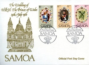 SAMOA royal wedding 22 JULY 1981 OFFICAL FDC - Picture 1 of 1