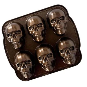 Skull Baking Mold Aluminum Alloy Skull Candy Molds Food Grade Biscuit Cake Mold - Picture 1 of 12