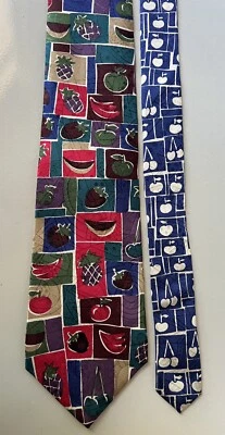 Gravata masculina de seda JOHN Weitz frutas - Imagem 1 de 4