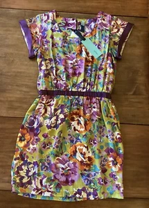 Mini Abito Jaloux 100% Seta Blouson Primavera Estate Floreale Nuovo con etichette Taglia Media $129 - Foto 1 di 11