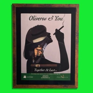 Publicidad de Habanos con estampado original vintage de los años 90 Oliveros cigarros decoración enmarcada - Imagen 1 de 10