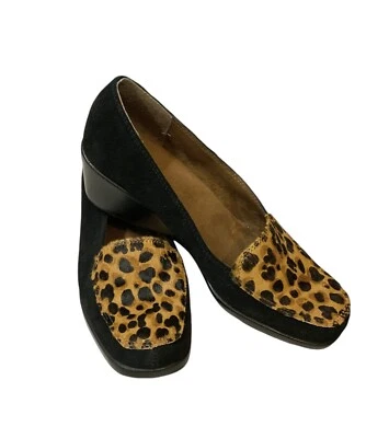 Aerosols Final Exam Loafers Leopard Print Cow Hair W/black Suede Sz 8 - Image 1 of 4