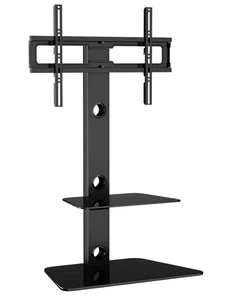 BONTEC TV Ständer Regal 2 Ablagen aus gehärtetem Glas 30-65” Zoll 600x400 40kg - Bild 1 von 7