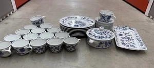 Blue Danube Japan Blue Onion Porcelain Set – Dinner Cups, Plates & Serving Piece - Picture 1 of 23