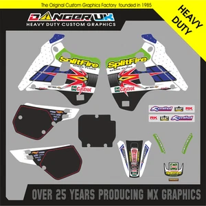 KAWASAKI KX 125 250 1990 1991 RETRO MOTOCROSS GRAFIK AUFKLEBER KIT SPLITFIRE - Bild 1 von 1