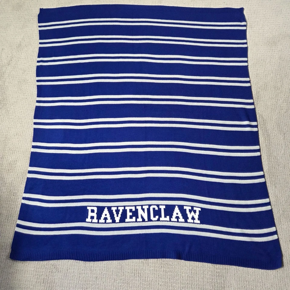 Manta Pottery Barn Teen Harry Potter Ravenclaw azul a rayas 50x60 Foto 1 de 4