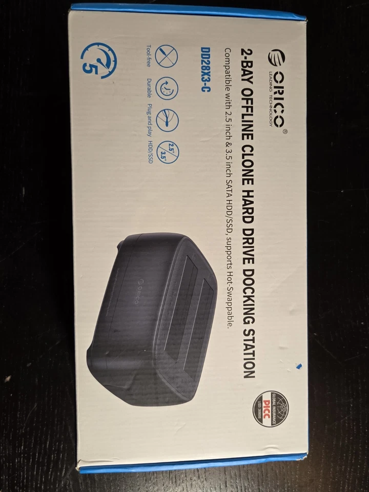 ORICO Dual Bay 2.5/3.5'' USB 3.0 External Hard Drive Docking Station with Clone - Image 1 of 4