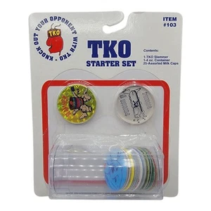Vintage 90s TKO Starter Set Pogs Milk Caps Game Poison Slammer Set Bundle - NEW - Picture 1 of 2