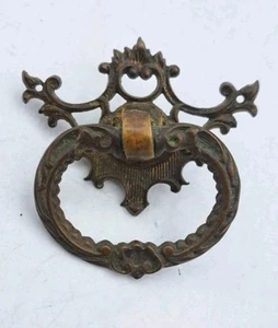 Antike Ring Schublade Zugtür Kommode Schrank Alt Vintage Messing Beschläge  - Bild 1 von 7