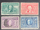 Reisebriefmarken: 1904 US-Briefmarken Scott #323-326 gebraucht, ng, 1c, 2c, 3c, 5c.
