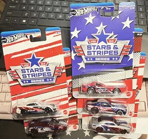 2024 Hot Wheels Silver Series Stars and Stripes Series Complete Set Of 5 - Picture 1 of 8
