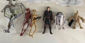 Lot of 6 Star Wars ACTION FIGURES R2D2 Anakin droids - Picture 1 of 6
