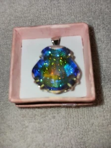 Anhänger/Halskette 18" Sterling hergestellt mit Aurora Borealis von Swarovski (750) - Bild 1 von 10