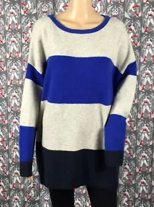 NWT C&C California Woman’s Multicolor Blue/Gray Stripe Sweater Pullover Size 1X - Picture 1 of 6