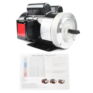 2HP 115/230V General Purpose Motor 3450RPM Electric Motor 56C Single Phase New - Picture 1 of 12