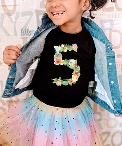 Five Year Old Birthday Girl Outfit, 5th Birthday, Five Birthday Outfit Girl, - Picture 1 of 4