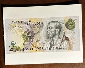 GHANA PAPER MONEY ON POSTCARD CURRENCY ON POSTCARD VERY LARGE -P18011 - Picture 1 of 1